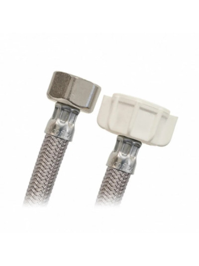 COFLEX ACERO SANITARIO 1/2 FIP X 7/8 FIP X 40CM