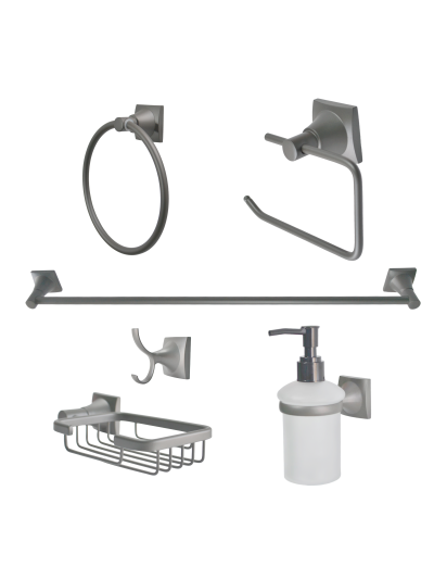 JUEGO DE ACCESORIOS 6 PIEZAS GRIS