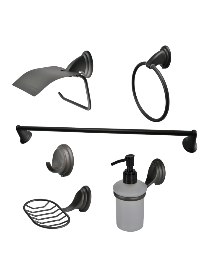 JUEGO DE ACCESORIO 6 PIEZAS GRIS