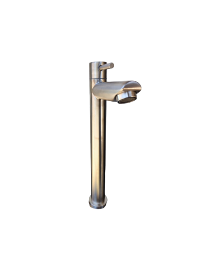 GRIFO 1 AGUA ACERO INOX. ALTO