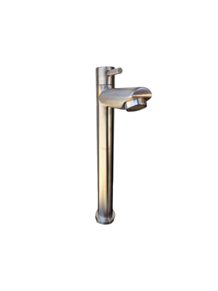 GRIFO 1 AGUA ACERO INOX. ALTO