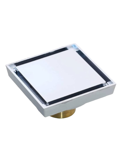 REJILLA DE PISO INVISIBLE 10x10 CM CROMO
