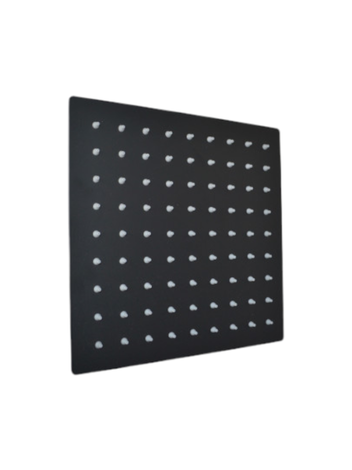 REGADERA CUADRADA 20CM NEGRO MATE
