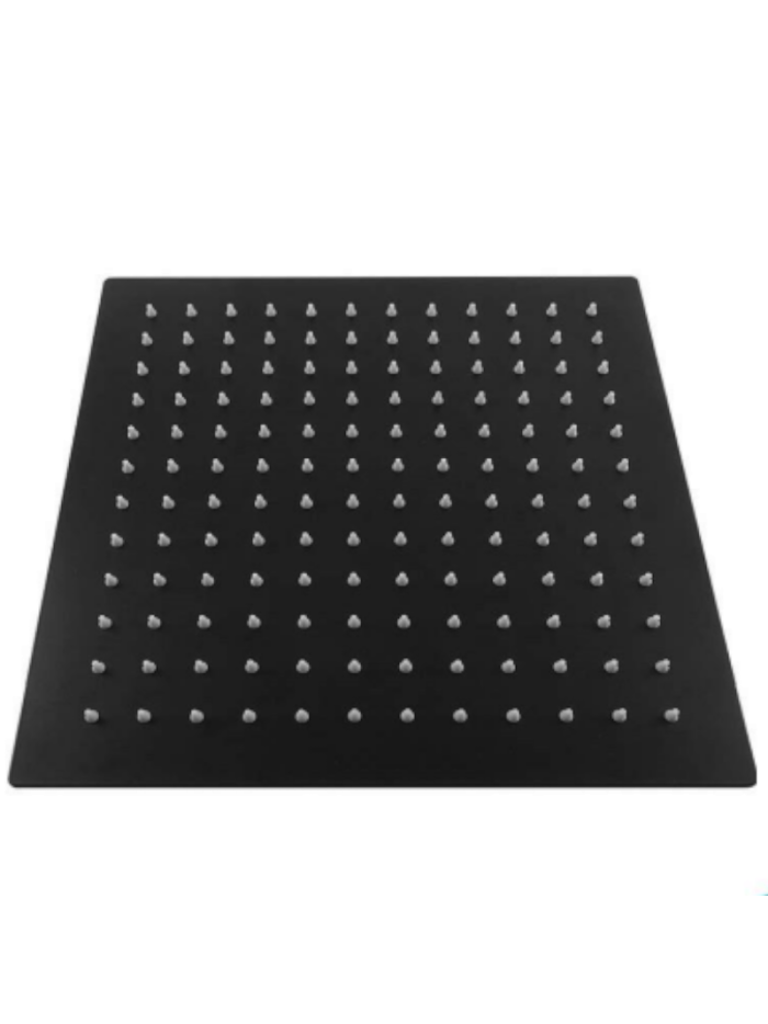 REGADERA CUADRADA 20CM NEGRO MATE