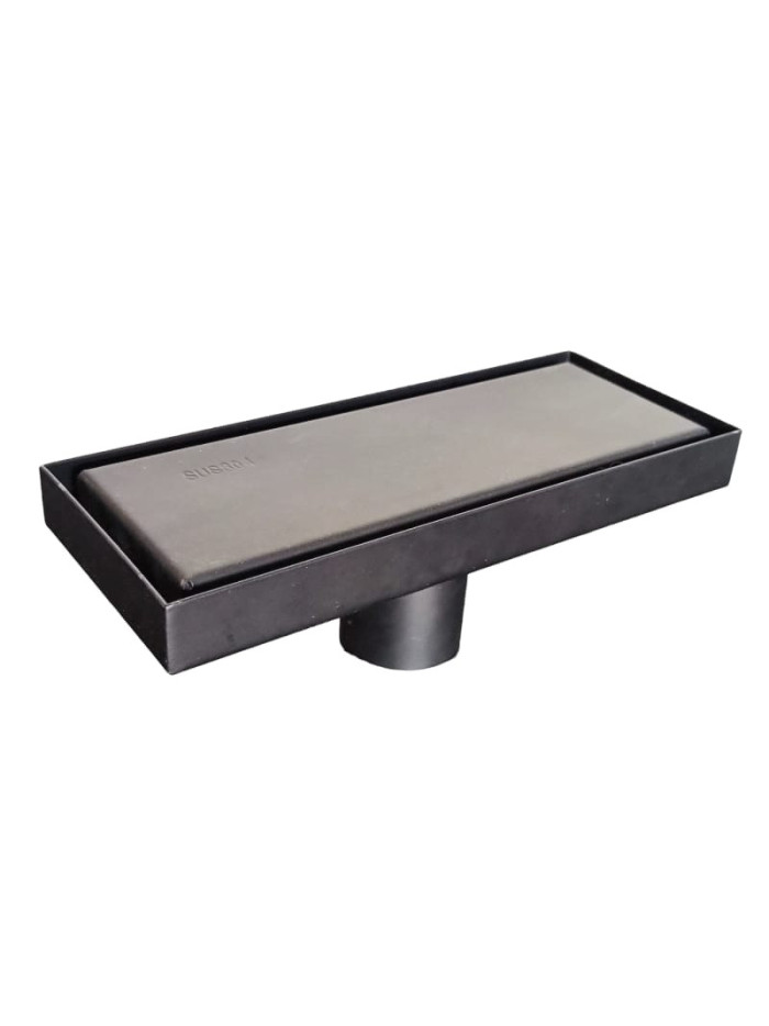 REJILLA DE PISO INVISIBLE 20 CM NEGRO MATE