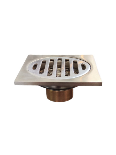 REJILLA DE PISO 10x10 CM BRUSHED NICKEL
