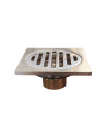 REJILLA DE PISO 10x10 CM BRUSHED NICKEL