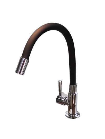 LLAVE LAVAPLATOS MESON FLEXIBLE NEGRA CROMADA