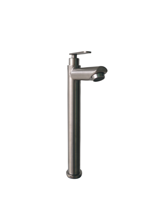 LLAVE AGUA FRIA BAÑO ALTA SATINADA