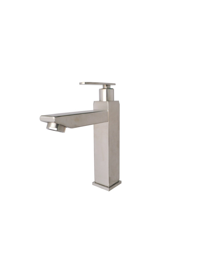 LLAVE AGUA FRIA SATINADA BAJA