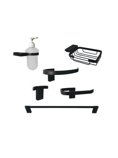 JUEGO DE ACCESORIOS CUADRADO NEGRO