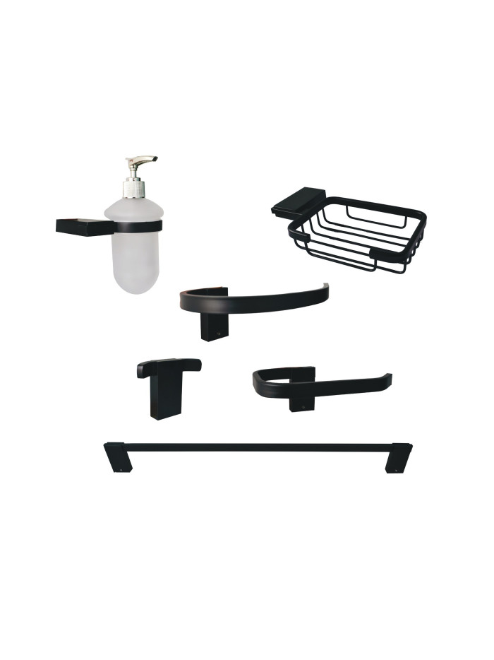 JUEGO DE ACCESORIOS CUADRADO NEGRO