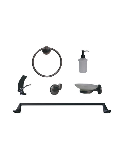 ACCESORIOS DE BAÑO GRIS EN ZINC