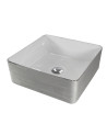 LAVAMANOS DE SOBREPONER BLANCO Y PLATA 38.5x38.5x13.5CM