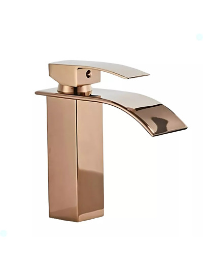 MONOCONTROL LAVAMANOS BAJO CASCADA ORO ROSA