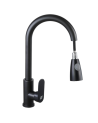 LLAVE MONOCONTROL FIJA NEGRA CON SISTEMA EXTRAIBLE