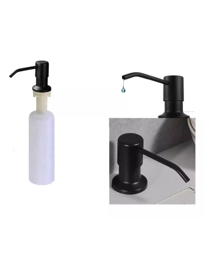 JABONERA DE COCINA SATINADA PLASTICA NEGRA