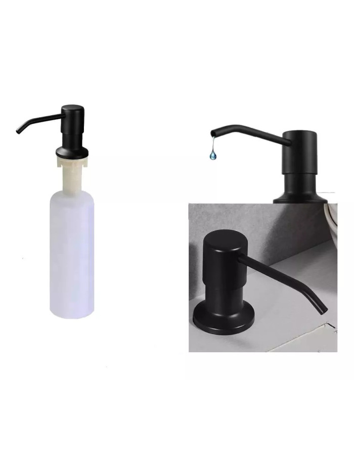 JABONERA DE COCINA SATINADA PLASTICA NEGRA