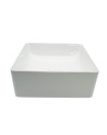 LAVAMANOS EN CERAMICA BLANCO CUADRADO LISO 31X31X13CM