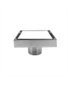 REJILLA DE PISO INVISIBLE 10x10 CM BRUSHED NICKEL
