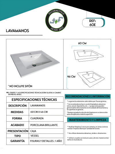 PLACA CERAMICA 60*46CM