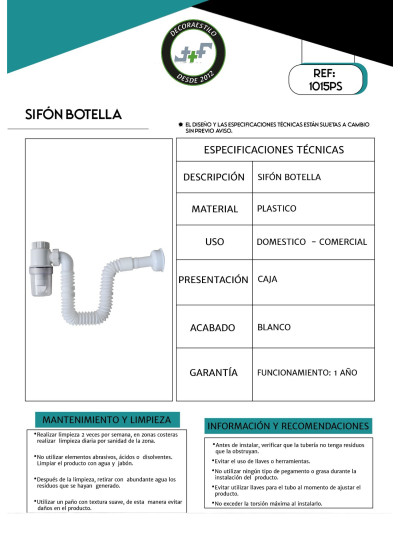 SIFON BOTELLA EN PLASTICO