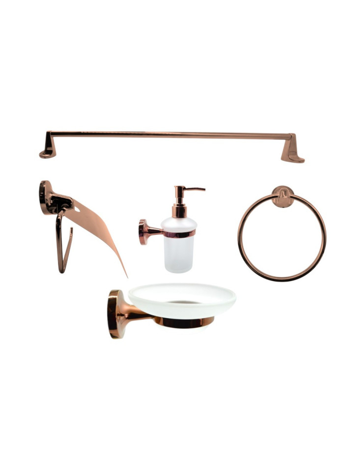 ACCESORIOS DE BAÑO ORO ROSA