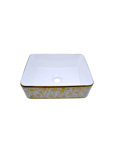 LAVAMANOS DORADO CON DISEÑO