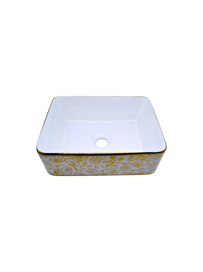 LAVAMANOS DORADO CON DISEÑO