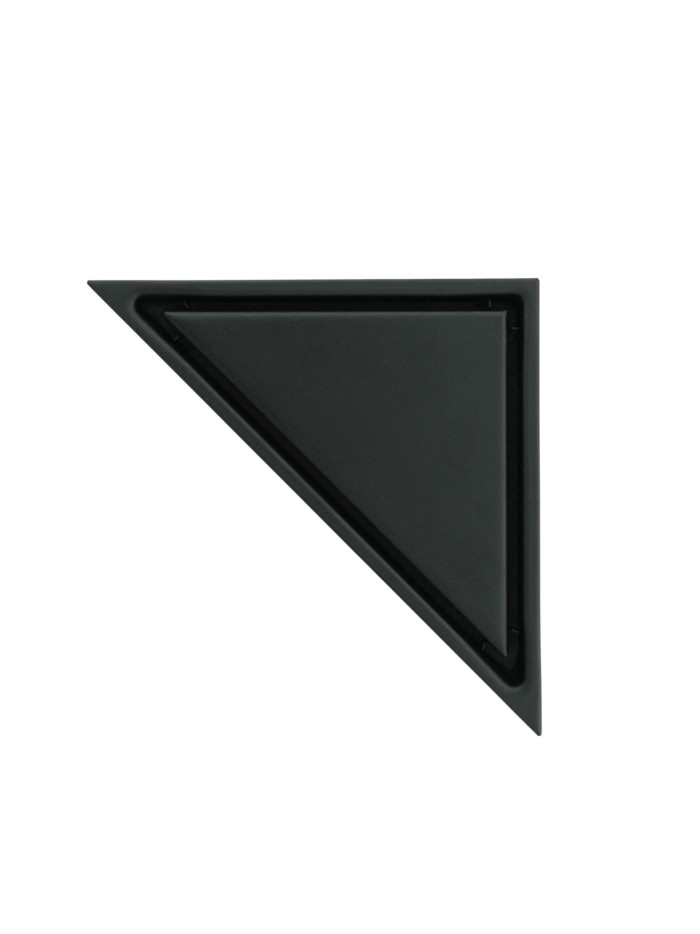 REJILLA DE PISO TRIANGULAR INVISIBLE NEGRO MATE 20CMS