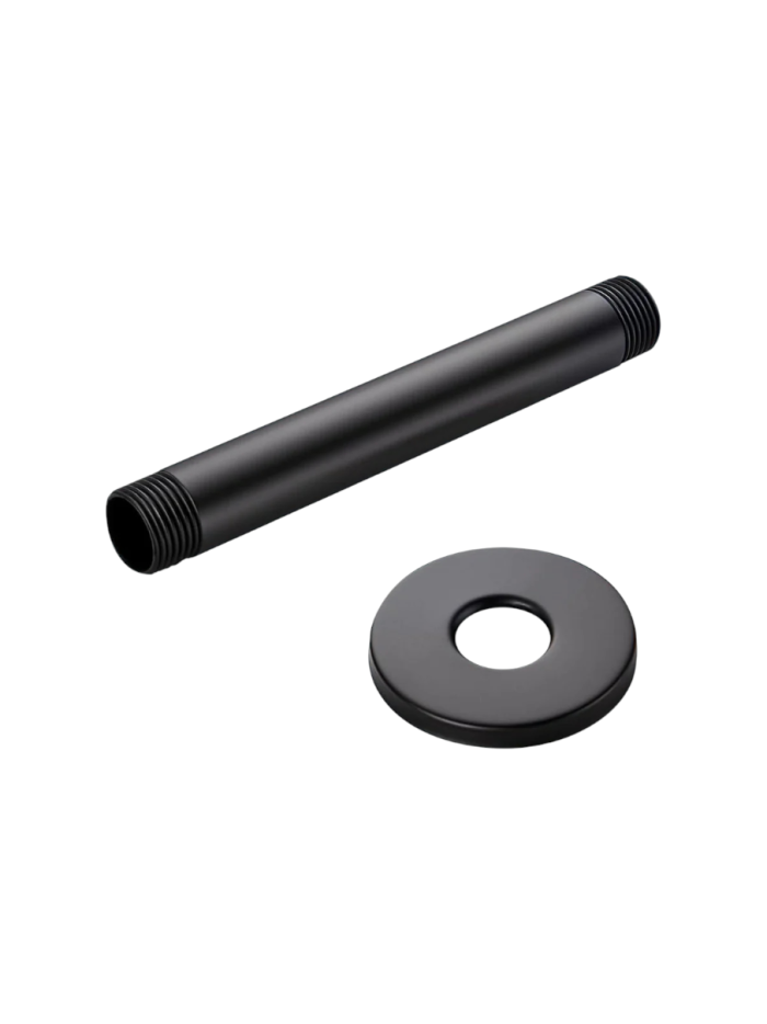 BRAZO DUCHA TECHO REDONDO 15CMS NEGRO MATE