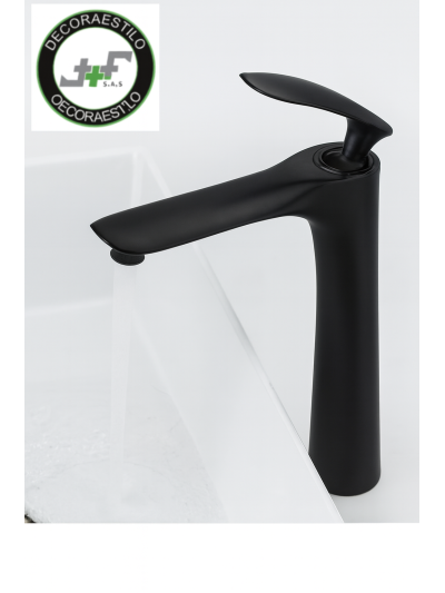 MEZCLADOR LAVAMANOS ALTO NEGRO 30 CM 1030AN
