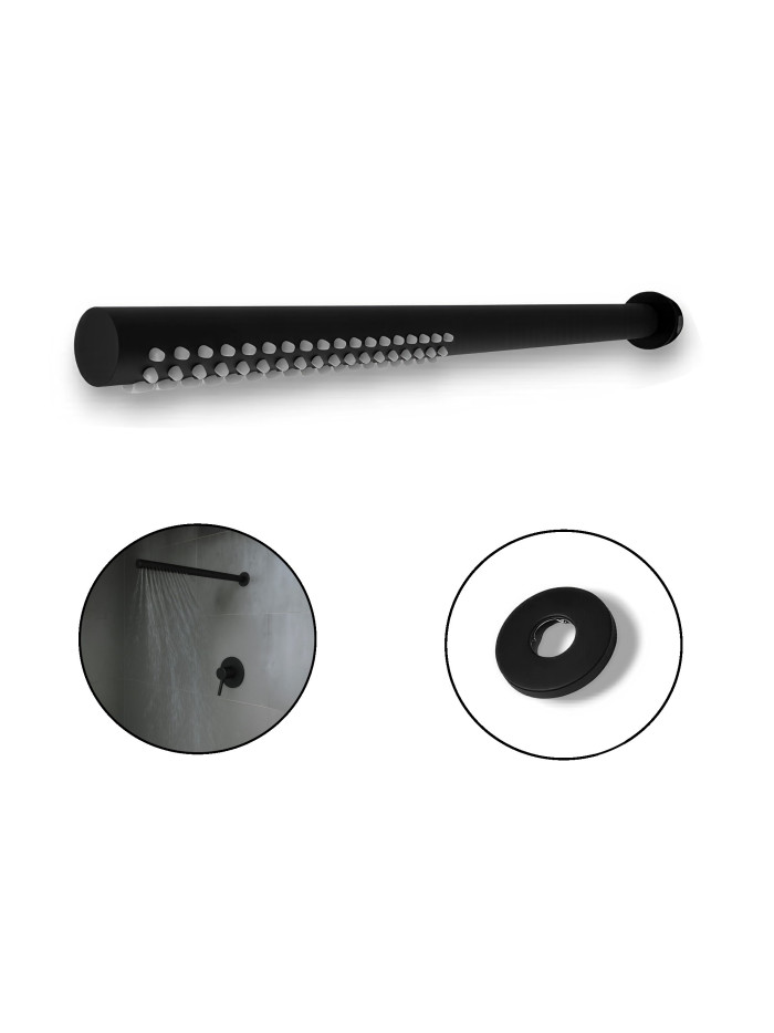 DUCHA TUBULAR 60 CM NEGRA