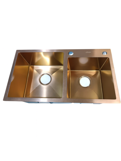 LAVAPLATOS 75X41CMS DOBLE ORO ROSA