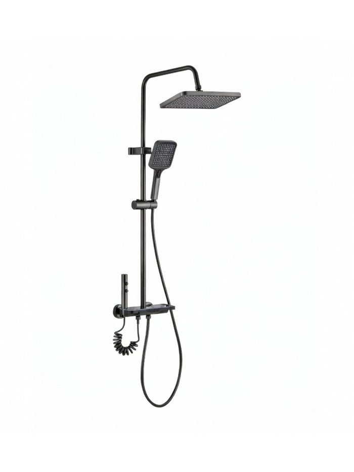 COLUMNA DUCHA GIUZTI NEGRO MATE+ GRIS CONCRETO