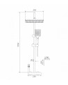 COLUMNA DUCHA GIUZTI NEGRO MATE+ GRIS CONCRETO