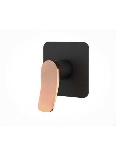 MONOCONTROL DUCHA VOLARE NEGRO MATE+ORO ROSA TEXTURIZADO
