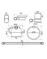 KIT DE ACCESORIOS 6 PIEZAS DUETTO NEGRO MATE +ORO ROSA TEXTURIZADO
