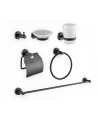 KIT DE ACCESORIOS 6 PIEZAS SINGOLO NEGRO MATE
