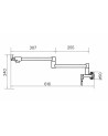 MONOCONTROL DE MURO PLEGABLE NEGRO MATE