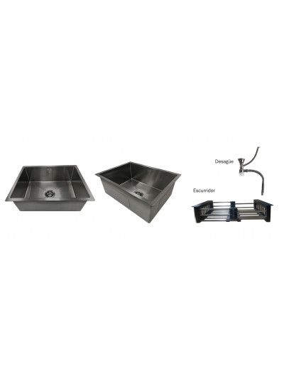 POCETA LAVAPLATOS PROLISSO 60 CM X 45 CM X 23 CM ACERO INOX NEGRO NANO