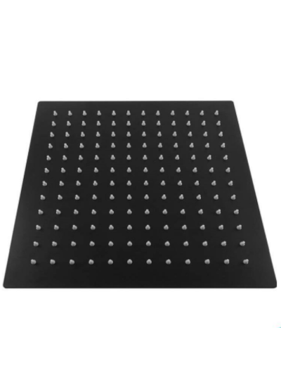 REGADERA CUADRADA 20CM NEGRO MATE