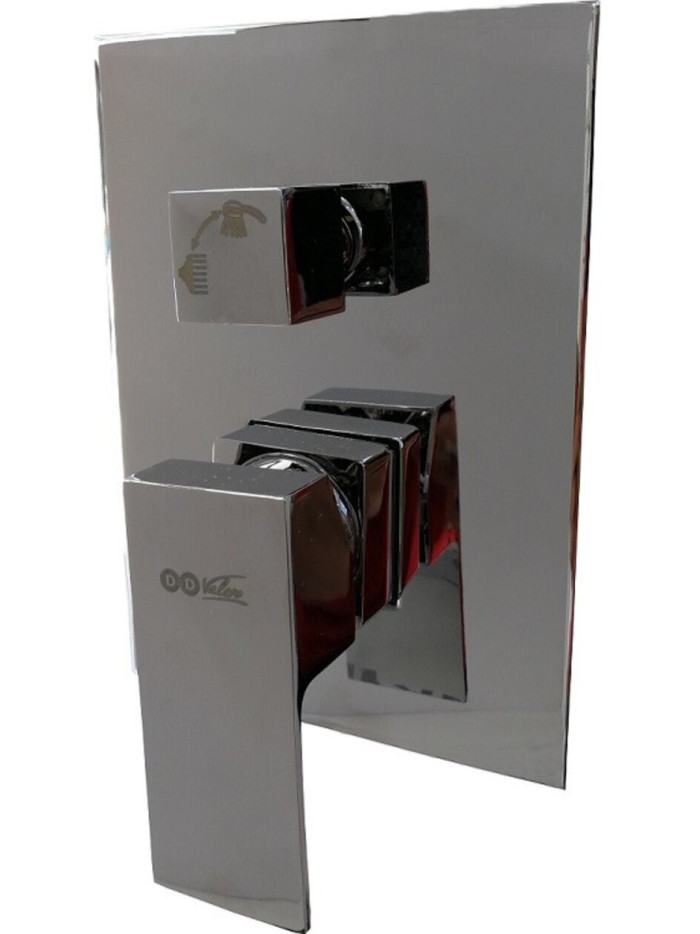 MEZCLADOR DUCHA CON DESVIADOR ULTRA PLANO CROMO